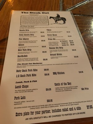 Menu photo 5 The Steak Out Sonoita, AZ Menu photo 5 The Steak Out Sonoita, AZ
