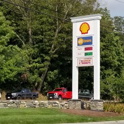 Alltown - Gas, convenience store and Dunkin here. Next to Home Depot and Market Basket.