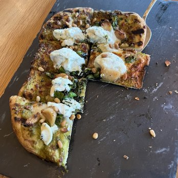 Kindred Fare - Spring veggie and pesto flatbread - New American Near Me - Geneva, New York Kindred Fare - Spring veggie and pesto flatbread - New American Near Me - Geneva, New York
