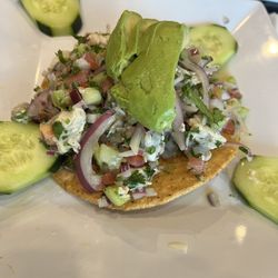 Marisco's Las Perlas - Tostada de Ceviche de Camarón