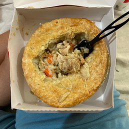 Popcorn chicken in a chicken pot pie Popcorn chicken in a chicken pot pie