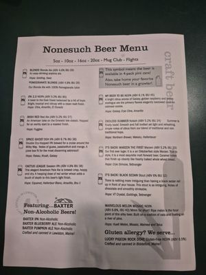 Menu photo 4 Nonesuch River Brewing Poland, ME