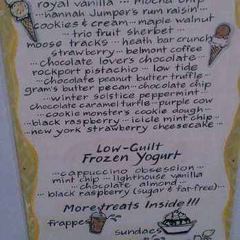 The Ice Cream Store - The Ice Cream Shop Menu - Ice Cream & Frozen Yogurt Near Me - Rockport, Massachusetts