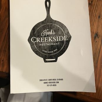 Hank's Creekside Restaurant - Menu cover - American Near Me - Santa Rosa, California