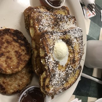 The Breakfast Place - Cinnamon French toast w/sausage - Breakfast & Brunch Near Me - Spring, Texas The Breakfast Place - Cinnamon French toast w/sausage - Breakfast & Brunch Near Me - Spring, Texas