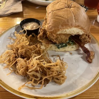 Chop Shop - Buttermilk chicken sandwich with onion straws - American Near Me - Butler, Pennsylvania