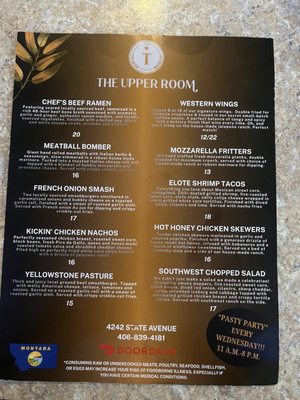 Menu photo 1 The Upper Room Billings, MT Menu photo 1 The Upper Room Billings, MT