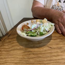 On Deck - My wife salad with housemaid croutons.