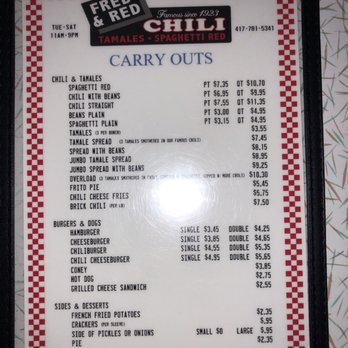 Fred & Red's - Carry out menu - Diners Near Me - Joplin, Missouri