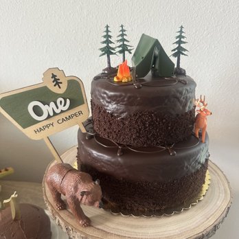 Market Hall Bakery - Half size and full size Black Magic Cake stacked on top of each other. - Bakeries Near Me - Oakland, California