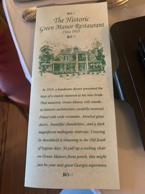 Menu photo 1 The Historic Green Manor Union City, GA Menu photo 1 The Historic Green Manor Union City, GA