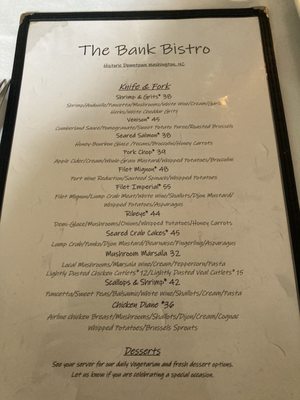 Menu photo 1 Bank Bistro &  Bar Washington, NC
