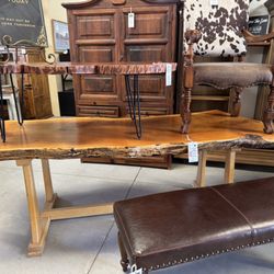 Ruby Road Vintage - Vintage and contemporary used furniture in the very back room of Ruby's, including hutches, shelves, and dining tables.
