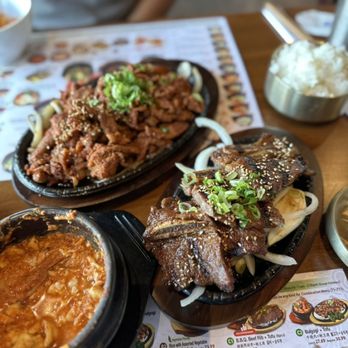 Youngdong Tofu House - Galbi combo + spicy pork - Asian Fusion Near Me - Rancho Cucamonga, California