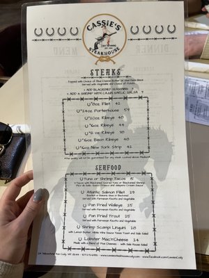 Menu photo 6 Cassie's Steakhouse Cody, WY