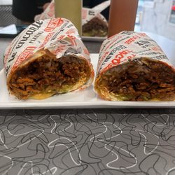 La Hechizera Tortas - Double meat double cheese pastor burrito with no pineapple.