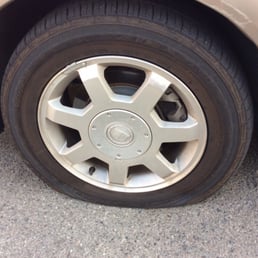 My poor flat tire after driving from MT to Spokane. My poor flat tire after driving from MT to Spokane.