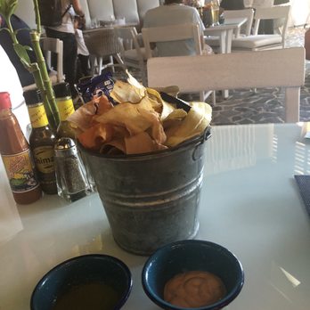 Blue Fish - Best chips ever !! Complimentary - Mexican Near Me - Riviera Maya, ROO
