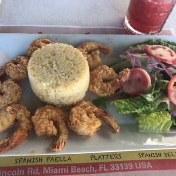 Tapelia - Fried shrimp, rice and salad - Spanish Near Me - Miami Beach, Florida Tapelia - Fried shrimp, rice and salad - Spanish Near Me - Miami Beach, Florida