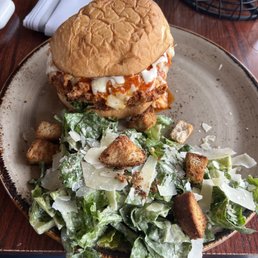 Buffalo Chicken Sandwiches with a side Caesar Salad