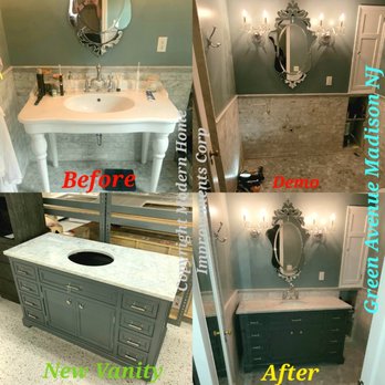 Modern Home Improvements - Vanity Removal And Installation Before & After Madison NJ - General Contractors Near Me - Summit, New Jersey Modern Home Improvements - Vanity Removal And Installation Before & After Madison NJ - General Contractors Near Me - Summit, New Jersey