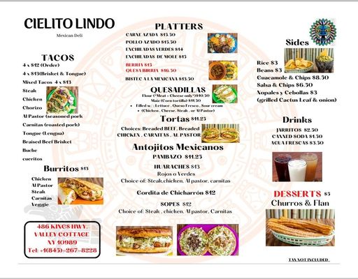 Menu photo 2 Cielito Lindo Mexican Deli Valley Cottage, NY Menu photo 2 Cielito Lindo Mexican Deli Valley Cottage, NY