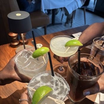 Broadway 10 - drinks (2 skinny margaritas on left side - custom daiquiri on the right) - Steakhouses Near Me - Denver, Colorado Broadway 10 - drinks (2 skinny margaritas on left side - custom daiquiri on the right) - Steakhouses Near Me - Denver, Colorado
