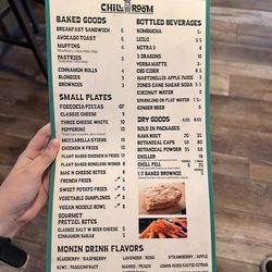 The Chill Room - Menu