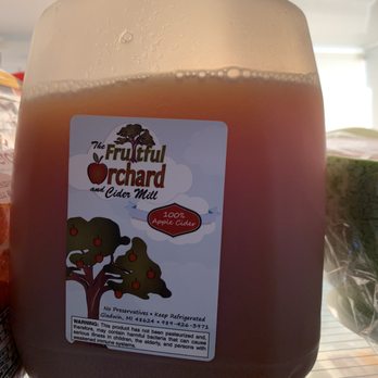 Fruitful Orchard and Cider Mill - a bottle of apple cider - Fruits & Veggies Near Me - Gladwin, Michigan