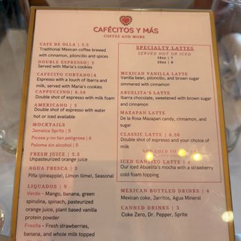 Cafecito - Drink menu - Mexican Near Me - Fort Worth, Texas Cafecito - Drink menu - Mexican Near Me - Fort Worth, Texas
