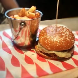 The Old Schoolhouse - Sweet potato and mozzarella burger.