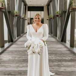 Becky Fowler's Bridal - My wedding dress needed to be hemmed as well as the arms had to be altered to fit better and the cups be moved in the correct placement