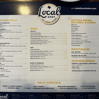 Local Spot - Menu - Chicken Wings Near Me - Fulshear, Texas