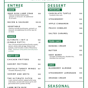 Keithrys Floworyx - Menu - Caterers Near Me - Baltimore, Maryland