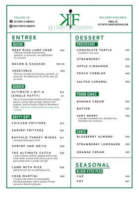 Menu photo 3 Keithrys Floworyx Baltimore, MD