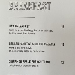 Breakfast Menu