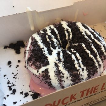 Duck Donuts - Valentines exclusive all month long Chocolate Covered Strawberry with Oreo and marshmallow drizzle. - Donuts Near Me - Rancho Cucamonga, California
