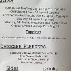 Top Dog - Top Dog menu as of May 2023