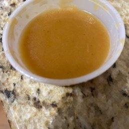 I think it supposed to be ginger dressing but it just looks like honey mustard and smells I think it supposed to be ginger dressing but it just looks like honey mustard and smells
