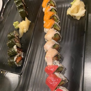 Tako Sushi - Rainbow Supreme roll on the right Unagi Roll on the left - Sushi Bars Near Me - Sunny Isles Beach, Florida Tako Sushi - Rainbow Supreme roll on the right Unagi Roll on the left - Sushi Bars Near Me - Sunny Isles Beach, Florida