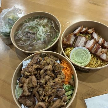Saiga Vietnamese Eatery - Garlic Noodles with Pork Belly, Combination Pho, and Grilled Pork Salad - Vietnamese Near Me - Orange, California Saiga Vietnamese Eatery - Garlic Noodles with Pork Belly, Combination Pho, and Grilled Pork Salad - Vietnamese Near Me - Orange, California