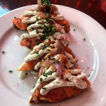 Firefly Tapas Kitchen + Bar - Salmon Toast - Tapas/Small Plates Near Me - Las Vegas, Nevada Firefly Tapas Kitchen + Bar - Salmon Toast - Tapas/Small Plates Near Me - Las Vegas, Nevada