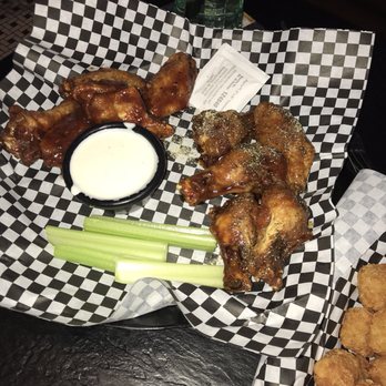 Hudson Grille - "Jumbo" Wings. Lemon-yaki & honey chipotle cooked well. Really good & crispy. - Sports Bars Near Me - Sandy Springs, Georgia