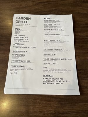 Menu photo 2 Garden Grille Hurst, TX