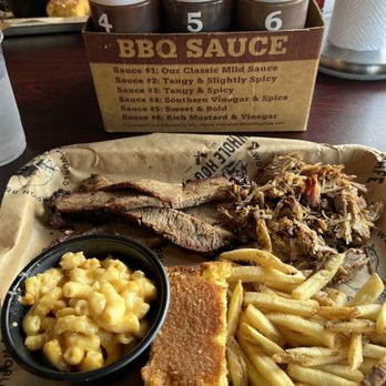 Whole Hog Cafe - Pulled Pork Plate. Side Mac & Cheese. Beef Brisket Plate - Barbeque Near Me - Cherry Hill, New Jersey Whole Hog Cafe - Pulled Pork Plate. Side Mac & Cheese. Beef Brisket Plate - Barbeque Near Me - Cherry Hill, New Jersey