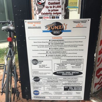 Zunzi's - Outdoor floor menu - Sandwiches Near Me - Savannah, Georgia