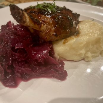 Mustards Grill - Pork chop with cabbage and mashed potatoes. - New American Near Me - Napa, California Mustards Grill - Pork chop with cabbage and mashed potatoes. - New American Near Me - Napa, California