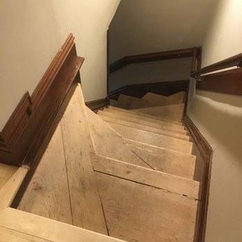 The Blackwell - Stairs next to King Parlour room bathroom that lead down to employee area - Hotels Near Me - Coeur d'Alene, Idaho