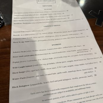 Block Restaurant - Menu - New American Near Me - Provo, Utah