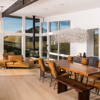 Stromberg Moore Hardwoods - a dining room with a view - Flooring Near Me - Hailey, Idaho